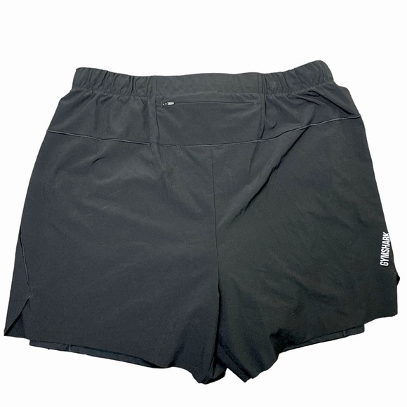 Gymshark Speed Run Black 5" Sport 2 In 1 Shorts Built-in Pocket Back Zip Sz XXL - Picture 3 of 11